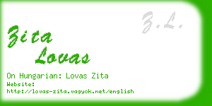zita lovas business card